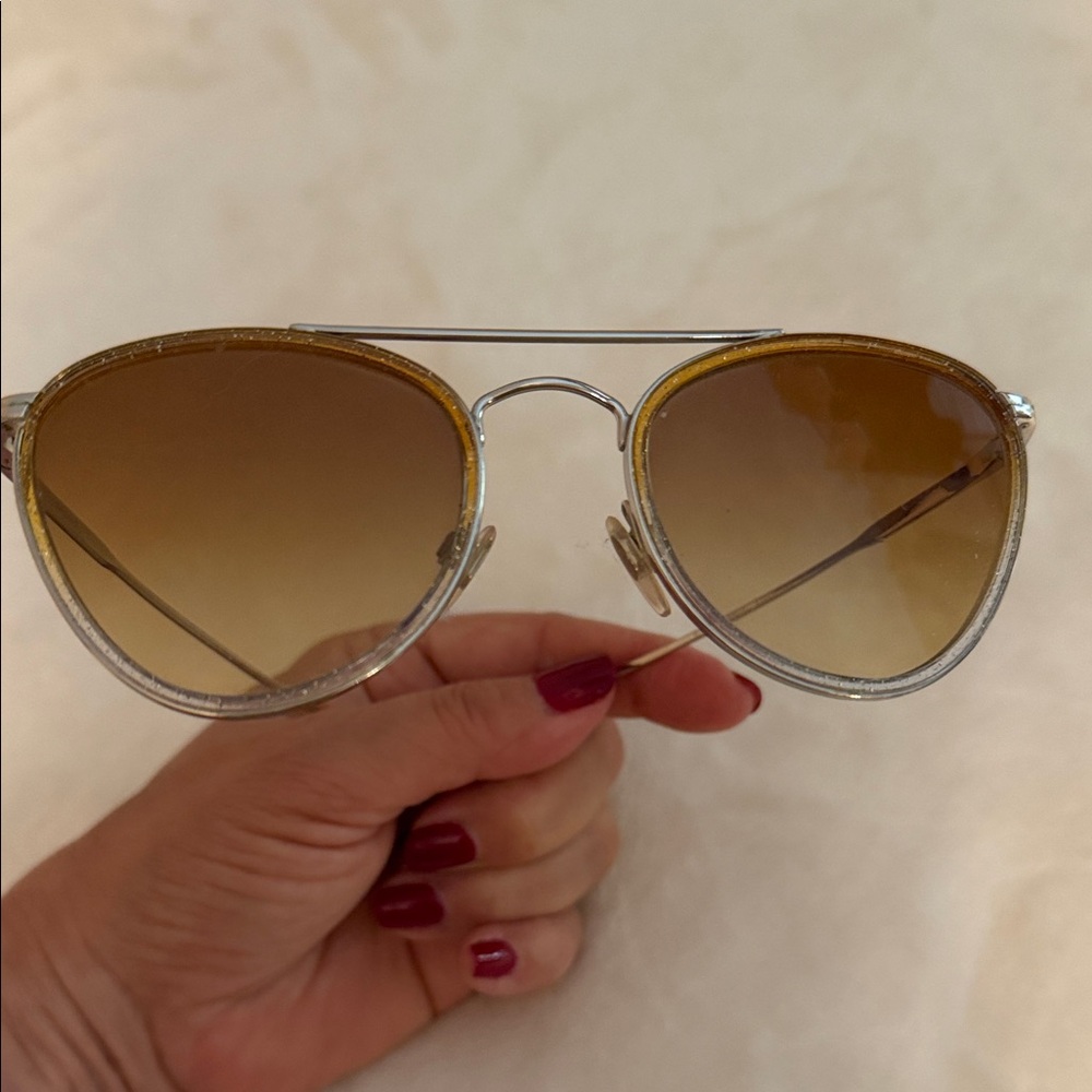 Burberry Aviator Silver/Glitter Tinted Sunglasses - Picture 5 of 8